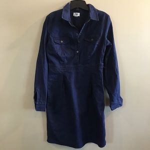 Chambray long sleeve dress